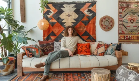 Les tendances de décoration intérieure pour 2021 : couleurs vives, matériaux naturels et motifs géométriques